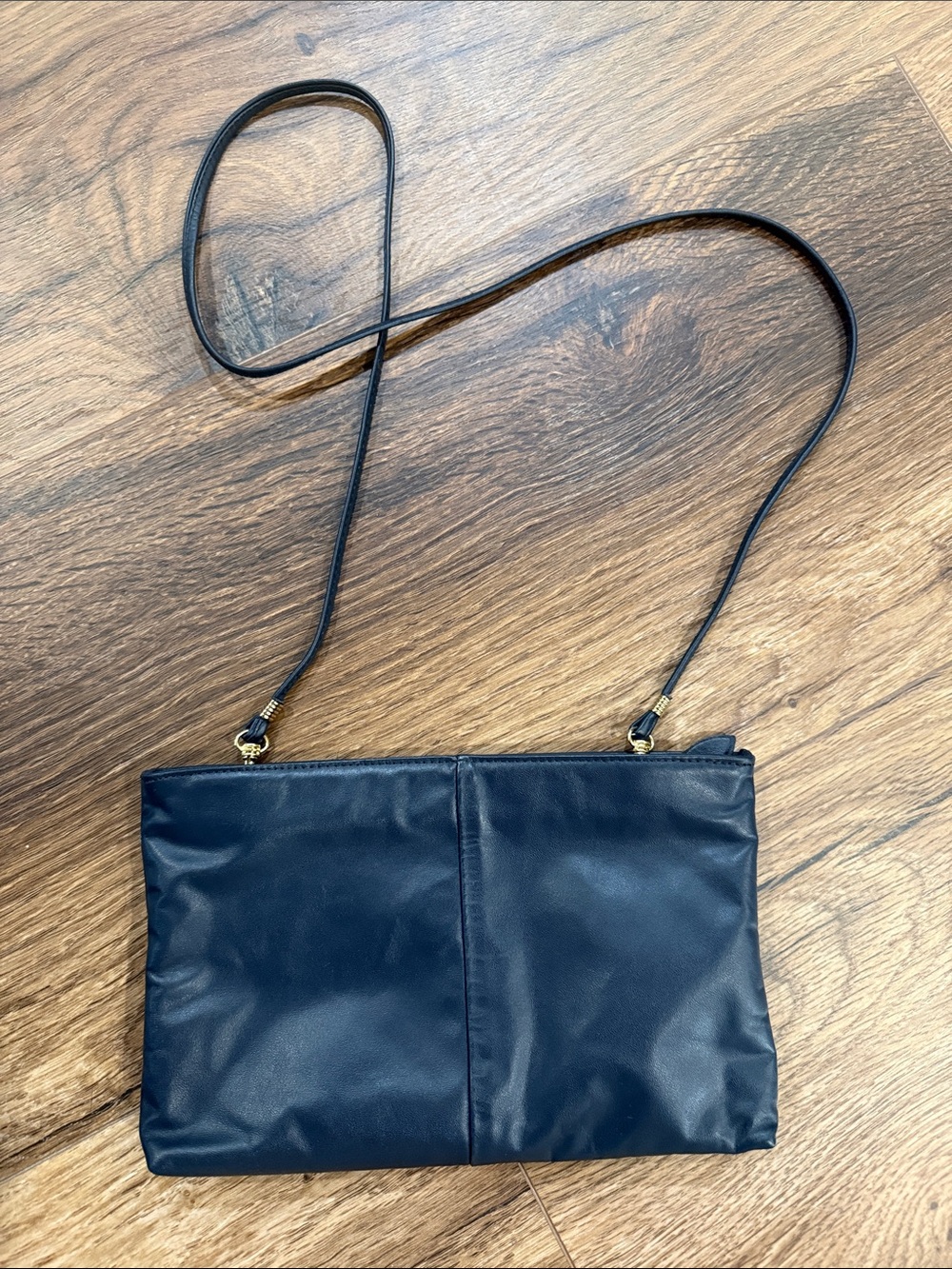 Vintage navy genuine Leather Crossbody Bag - Valerie’s handbags USA made